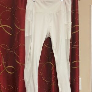 White mesh leggings